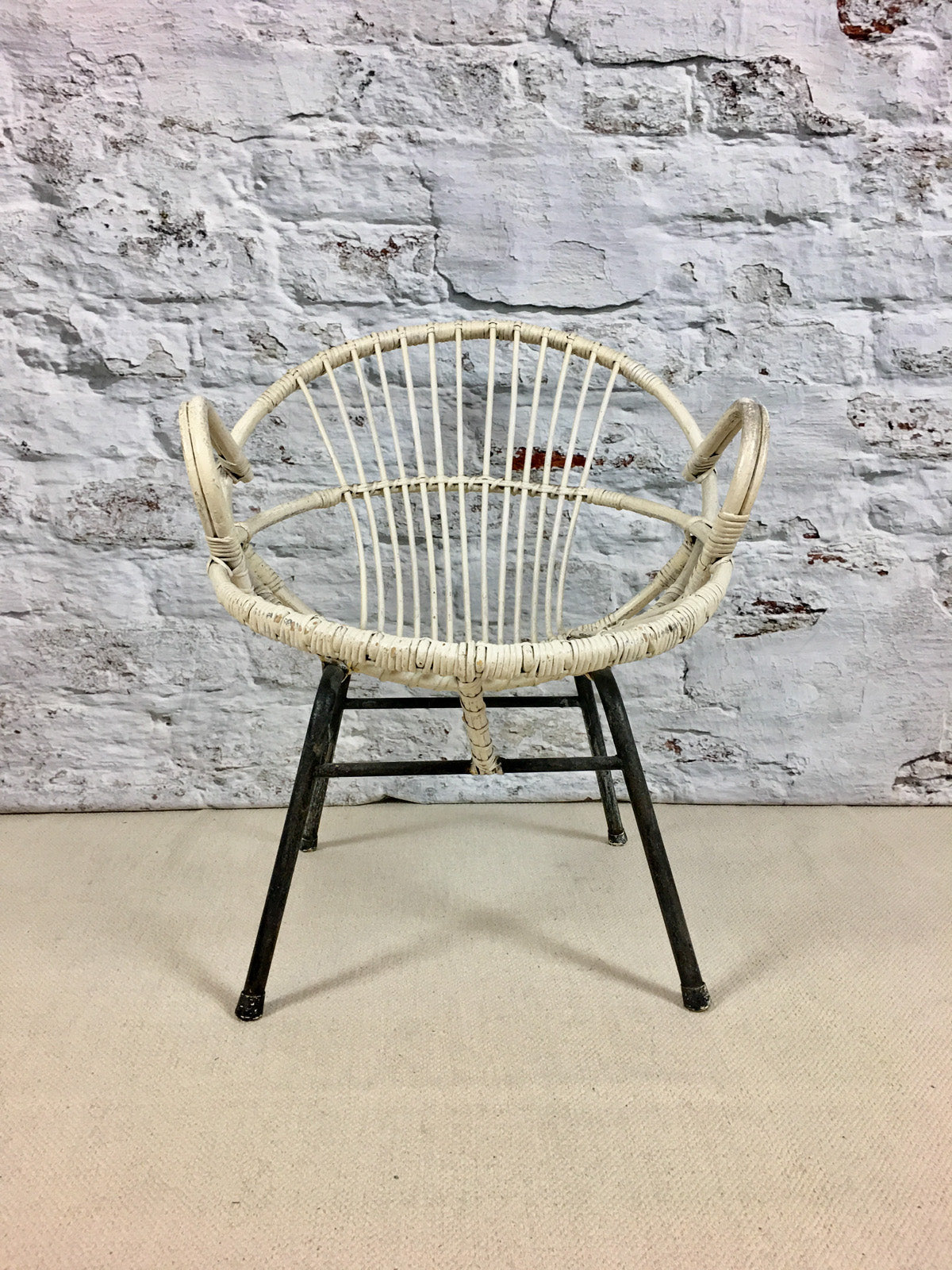 Rattan Kinderstuhl von Rohe Noordwolde 1950, Mid Century